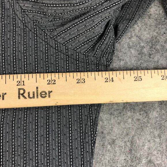 Rock & Republic Men Button Up Shirt Large Gray Striped Long Sleeve Metal Buttons - Picture 10 of 12